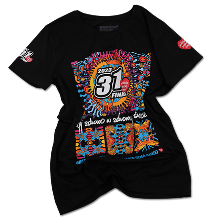 T-shirt damski - Wulkan - czarna