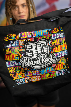 CZARNA Torba bawełniana 30. Pol'and'Rock DUŻA