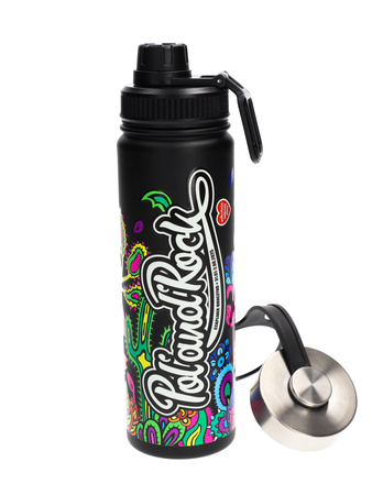 Butelka termiczna 650 ml 2w1 - 31. Pol'and'Rock - CZARNA