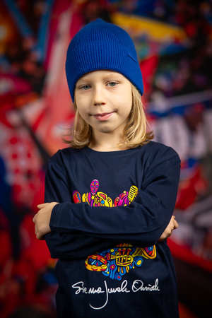 Bluzka dziecięca z długim rękawem 32. Finał - granatowa