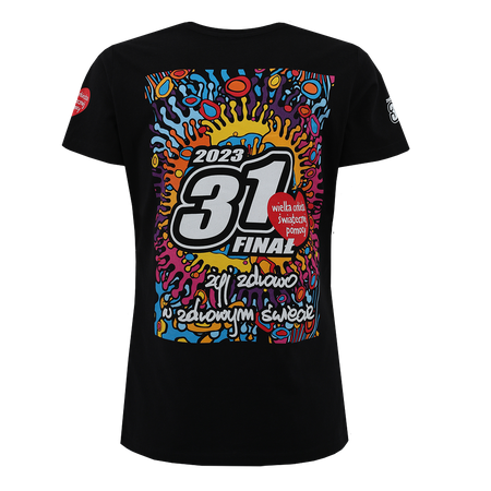 T-shirt damski - Wulkan - czarna