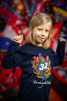 Bluzka dziecięca z długim rękawem 32. Finał - granatowa