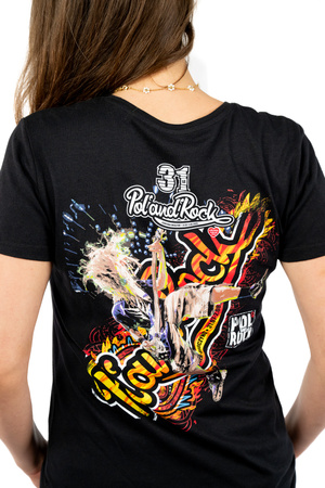 T-shirt damski - 31. Pol'and'Rock - KOLOROWY GITARZYSTA