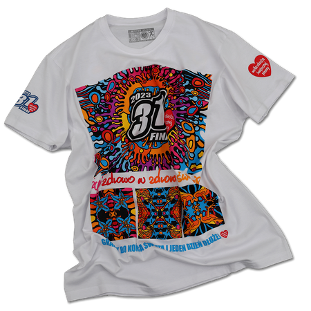 T-shirt męski - Wulkan - biała