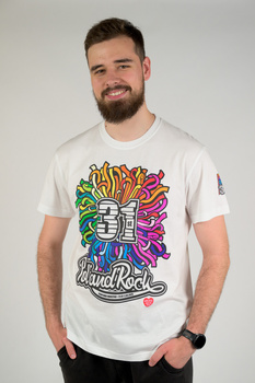 T-shirt męski biały - 31. Pol'and'Rock - WSTĄŻKA