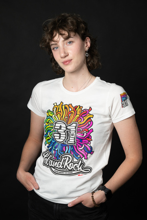 T-shirt damski biały - 31. Pol'and'Rock -WSTĄŻKI