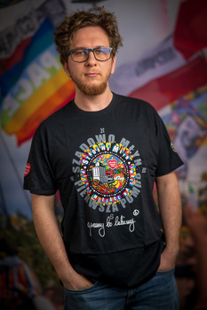 T-shirt męski Szadowo - czarny
