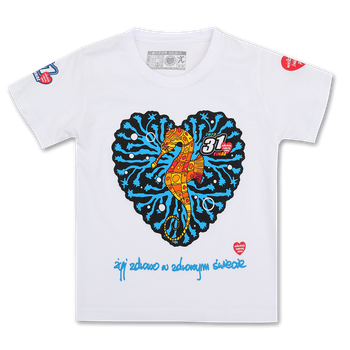 T-shirt dziecięcy - Konik Morski - biała